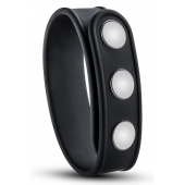 Черное эрекционное кольцо на кнопках - Blush Novelties - в Элисте купить с доставкой