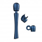 Синий вибромассажёр с насадками Man.wand Edgy - Manwan - в Элисте купить с доставкой