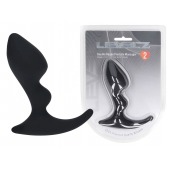 Черная анальная пробка для массажа простаты Double Ripple Silicone Prostate Massager - Shots Media BV - в Элисте купить с доставкой