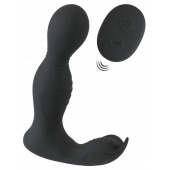 Черная анальная пробка с вибрацией, вращением и пультом ДУ RC Butt Plug with 2 Functions - Orion - в Элисте купить с доставкой