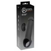 Черная вибронасадка для пениса с хомутом для мошонки и пультом ДУ Remote Controlled Penis Extension - Orion - в Элисте купить с доставкой