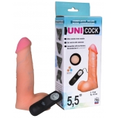 Фаллическая насадка Харнесс UNICOCK 5,5  с вибрацией - 17 см. - LOVETOY (А-Полимер) - купить с доставкой в Элисте