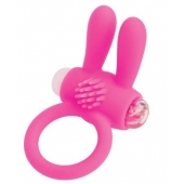 Розовое эрекционное виброкольцо A-toys с ушками - A-toys - в Элисте купить с доставкой
