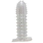 Гелевая прозрачная насадка c шипами - 12 см. - Toyfa Basic - в Элисте купить с доставкой