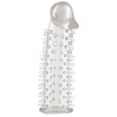 Прозрачная насадка на половой член с закрытой головкой и шипами - 12,5 см. - Toyfa Basic - в Элисте купить с доставкой