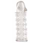 Гелевая прозрачная насадка с шипами - 12 см. - Toyfa Basic - в Элисте купить с доставкой