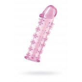 Гелевая розовая насадка на фаллос с шипами - 12 см. - Toyfa Basic - в Элисте купить с доставкой