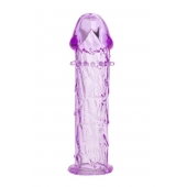 Гладкая фиолетовая насадка с усиками под головкой - 12,5 см. - Toyfa Basic - в Элисте купить с доставкой