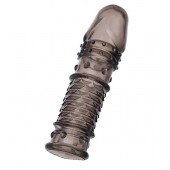 Дымчатая закрытая насадка ToyFa XLover с чешуйками и пупырышками - 13,5 см. - ToyFa - в Элисте купить с доставкой