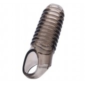 Дымчатая насадка с рёбрышками и подхватом мошонки ToyFa XLover - 12,5 см. - ToyFa - в Элисте купить с доставкой