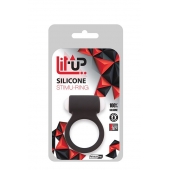 Чёрное эрекционное виброкольцо LIT-UP SILICONE STIMU RING 3 BLACK - Dream Toys - в Элисте купить с доставкой