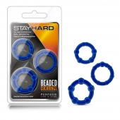 Набор из 3 синих эрекционных колец Stay Hard Beaded Cockrings - Blush Novelties - в Элисте купить с доставкой