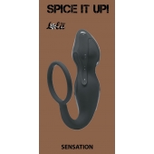 Серое эрекционное кольцо Sensation с анальным стимулятором - Lola Games - в Элисте купить с доставкой
