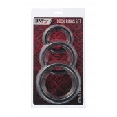 Набор из 3 чёрных эрекционных колец - ToyFa - в Элисте купить с доставкой