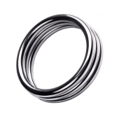 Металлическое эрекционное кольцо с рёбрышками размера L - ToyFa - в Элисте купить с доставкой