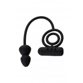 Чёрное эрекционное кольцо с вибропулькой и анальным хвостом - Erotist Adult Toys - в Элисте купить с доставкой