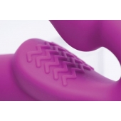 Ярко-розовый безремневой вибрострапон Evoke Vibrating Strapless Silicone Strap-on Dildo - XR Brands - купить с доставкой в Элисте