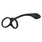 Эрекционное кольцо с утяжкой на мошонку и анальным плаг Black Velvets - Orion - в Элисте купить с доставкой