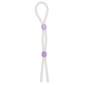Прозрачное эрекционное кольцо-лассо SILICONE LASSO COCK RING DUAL BEADS - NMC - в Элисте купить с доставкой