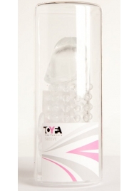 Гелевая прозрачная насадка с 2 отростками - 13 см. - Toyfa Basic - в Элисте купить с доставкой