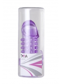 Закрытая фиолетовая насадка с 2 отростками - 13 см. - Toyfa Basic - в Элисте купить с доставкой