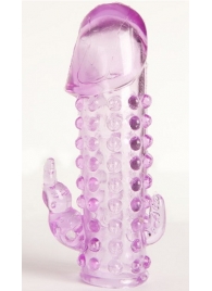 Закрытая фиолетовая насадка с 2 отростками - 13 см. - Toyfa Basic - в Элисте купить с доставкой