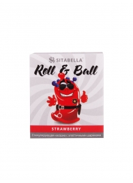 Стимулирующий презерватив-насадка Roll   Ball Strawberry - Sitabella - купить с доставкой в Элисте