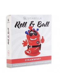 Стимулирующий презерватив-насадка Roll   Ball Strawberry - Sitabella - купить с доставкой в Элисте