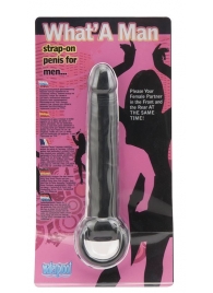 Чёрная насадка на пенис для анальной стимуляции WHATA MAN - 16 см. - Seven Creations - в Элисте купить с доставкой