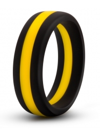 Черно-желтое силиконовое эрекционное кольцо Silicone Go Pro Cock Ring - Blush Novelties - в Элисте купить с доставкой