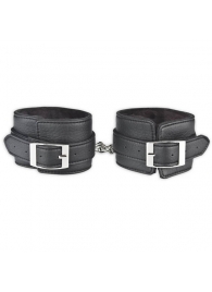 Черные фиксаторы для ног на цепи с мехом внутри - Lux Fetish - купить с доставкой в Элисте