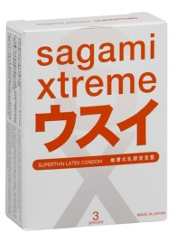 Ультратонкие презервативы Sagami Xtreme SUPERTHIN - 3 шт. - Sagami - купить с доставкой в Элисте