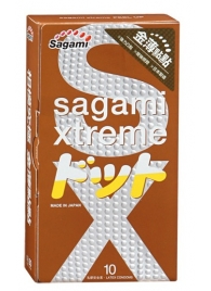 Презервативы Sagami Xtreme FEEL UP с точечной текстурой и линиями прилегания - 10 шт. - Sagami - купить с доставкой в Элисте