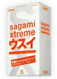 Ультратонкие презервативы Sagami Xtreme SUPERTHIN - 15 шт. - Sagami - купить с доставкой в Элисте