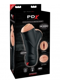 Мастурбатор в колбе с двумя тоннелями Double Penetration Vibrating Stroker - Pipedream - в Элисте купить с доставкой