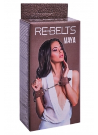 Коричневые кожаные наручники Maya - Rebelts - купить с доставкой в Элисте