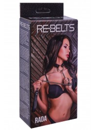 Черный поводок и чокер с кольцом Rada - Rebelts - купить с доставкой в Элисте