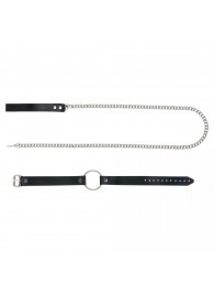 Черный поводок и чокер с кольцом Rada - Rebelts - купить с доставкой в Элисте