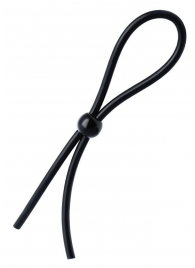 Черное лассо на пенис с одной бусиной - A-toys - в Элисте купить с доставкой