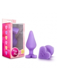 Фиолетовая анальная пробка Naughty Candy Heart Do Me Now - 8,9 см. - Blush Novelties - купить с доставкой в Элисте