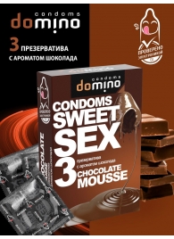 Презервативы для орального секса DOMINO Sweet Sex с ароматом шоколадного мусса - 3 шт. - Domino - купить с доставкой в Элисте