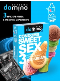 Презервативы для орального секса DOMINO Sweet Sex с ароматом мороженого - 3 шт. - Domino - купить с доставкой в Элисте