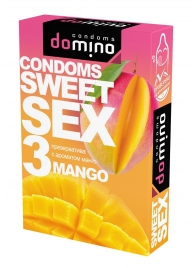 Презервативы для орального секса DOMINO Sweet Sex с ароматом манго - 3 шт. - Domino - купить с доставкой в Элисте