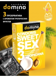 Презервативы для орального секса DOMINO Sweet Sex с ароматом тропических фруктов - 3 шт. - Domino - купить с доставкой в Элисте