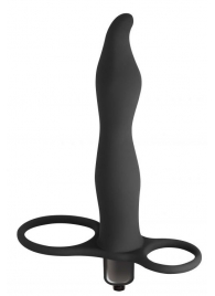 Черная вибронасадка для двойного проникновения Flirtini - 15,9 см. - Lola Games - купить с доставкой в Элисте