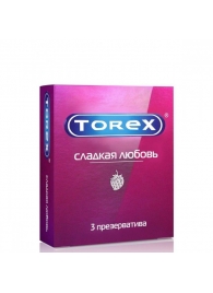 Презервативы Torex  Сладкая любовь  с ароматом клубники - 3 шт. - Torex - купить с доставкой в Элисте