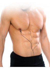 Черные электрические зажимы для сосков Shock Therapy Nipple Clamps - Pipedream - купить с доставкой в Элисте