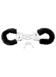 Меховые чёрные наручники Beginner s Furry Cuffs - Pipedream - купить с доставкой в Элисте