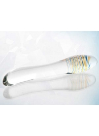 Стеклянный прозрачный фаллоимитатор с двухцветным кончиком - 20 см. - Sexus