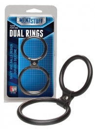 Чёрное двойное эрекционное кольцо Dual Rings Black - Dream Toys - в Элисте купить с доставкой